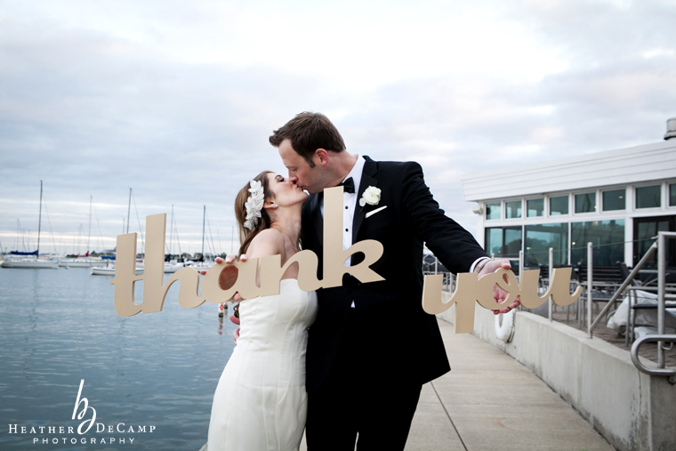 Downtown Chicago wedding at the Chicago Yacht Club. Wedding Photography by photographer Heather DeCamp
