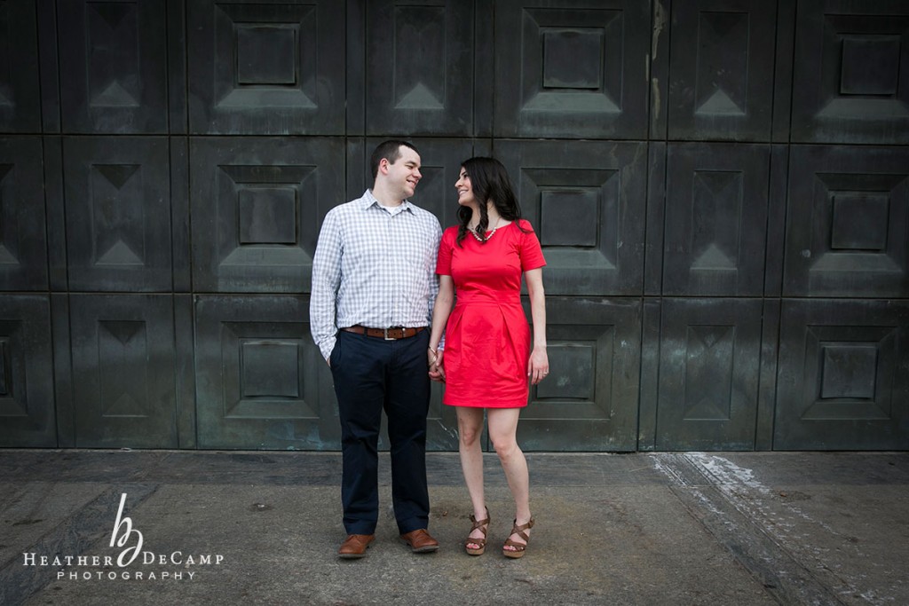 Heather Decamp is a engagement wedding photographer; photo at Chicago's Millennium Park and Art Institute Gardens