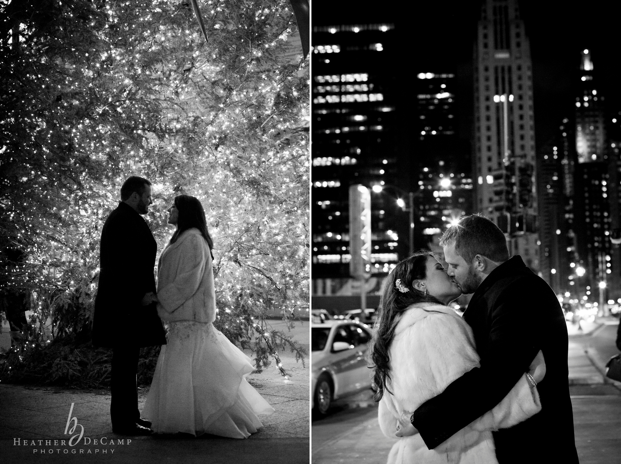 winter wedding downtown chicago