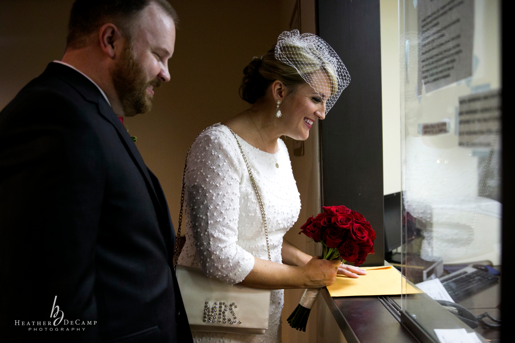 Heather DeCamp is a chicago wedding photographer at Chicago City Hall Wedding Elopement