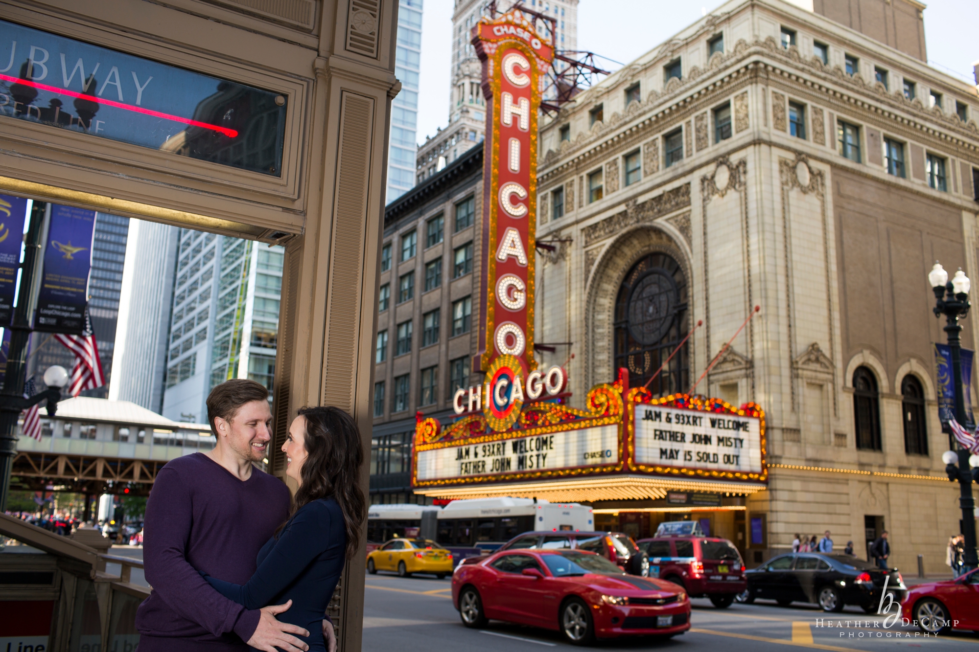 Chicago Engagement Photos Chicago Theater