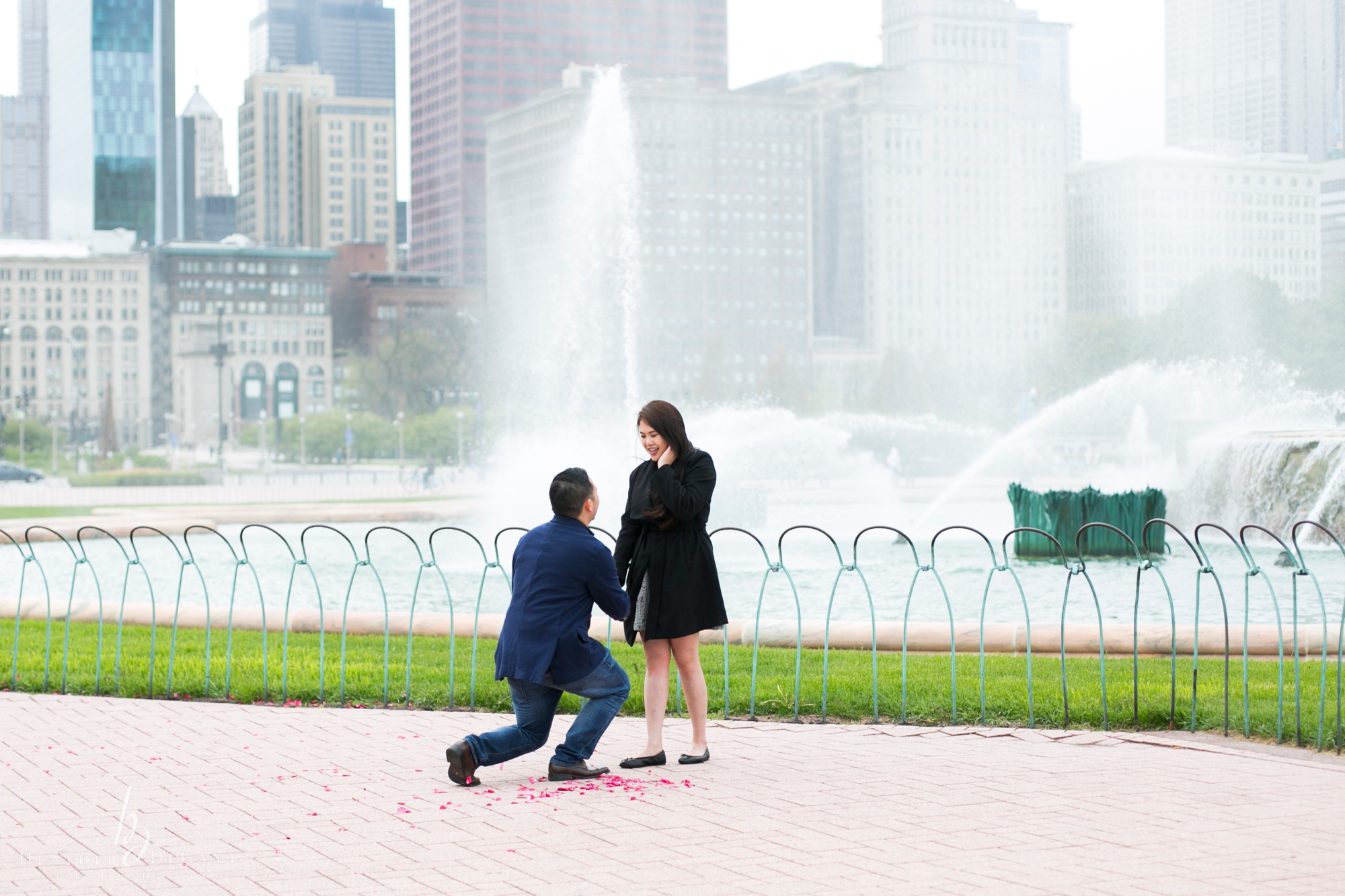 Proposal photography downtown chicago