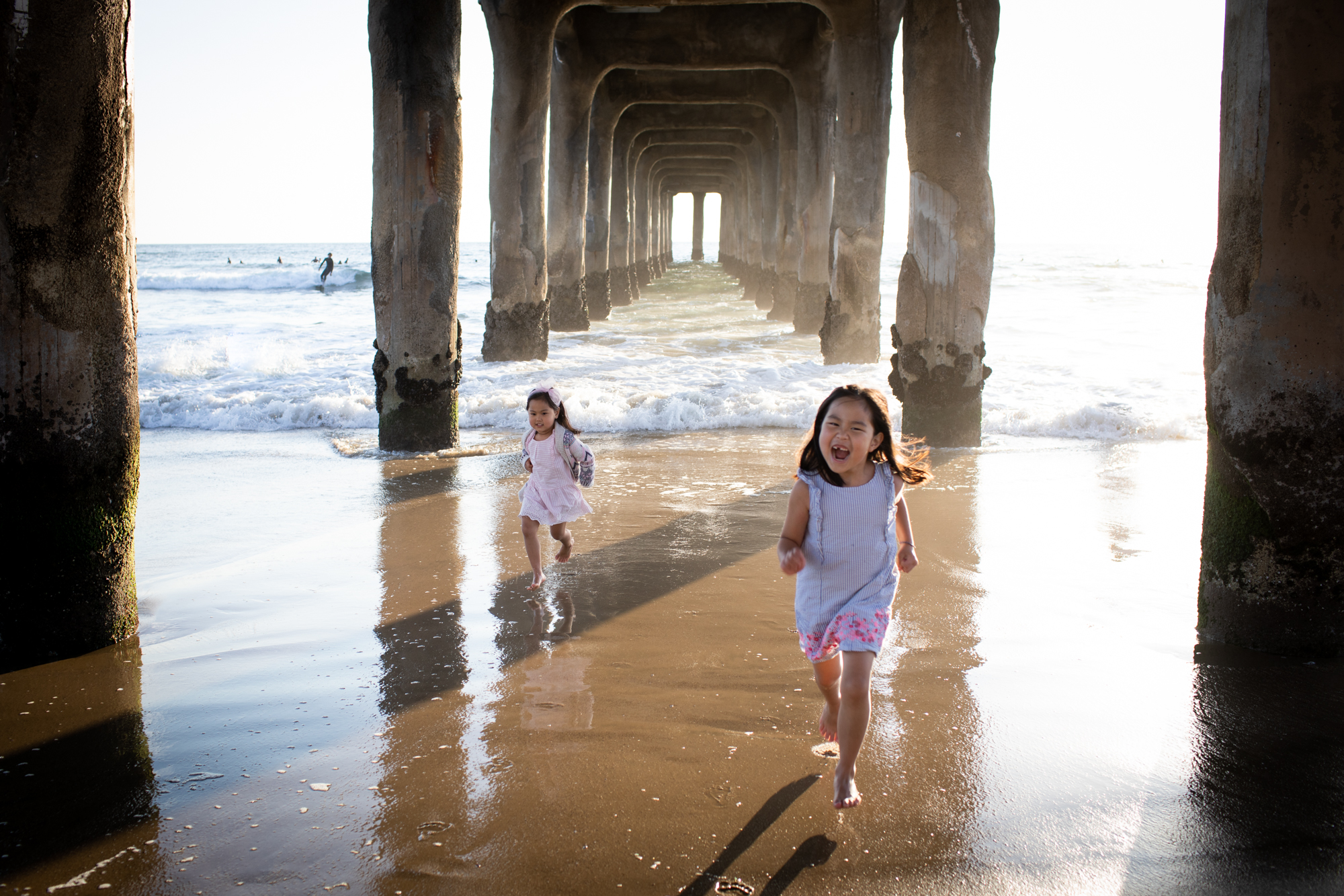 Los Angeles sisters having fun at the beach