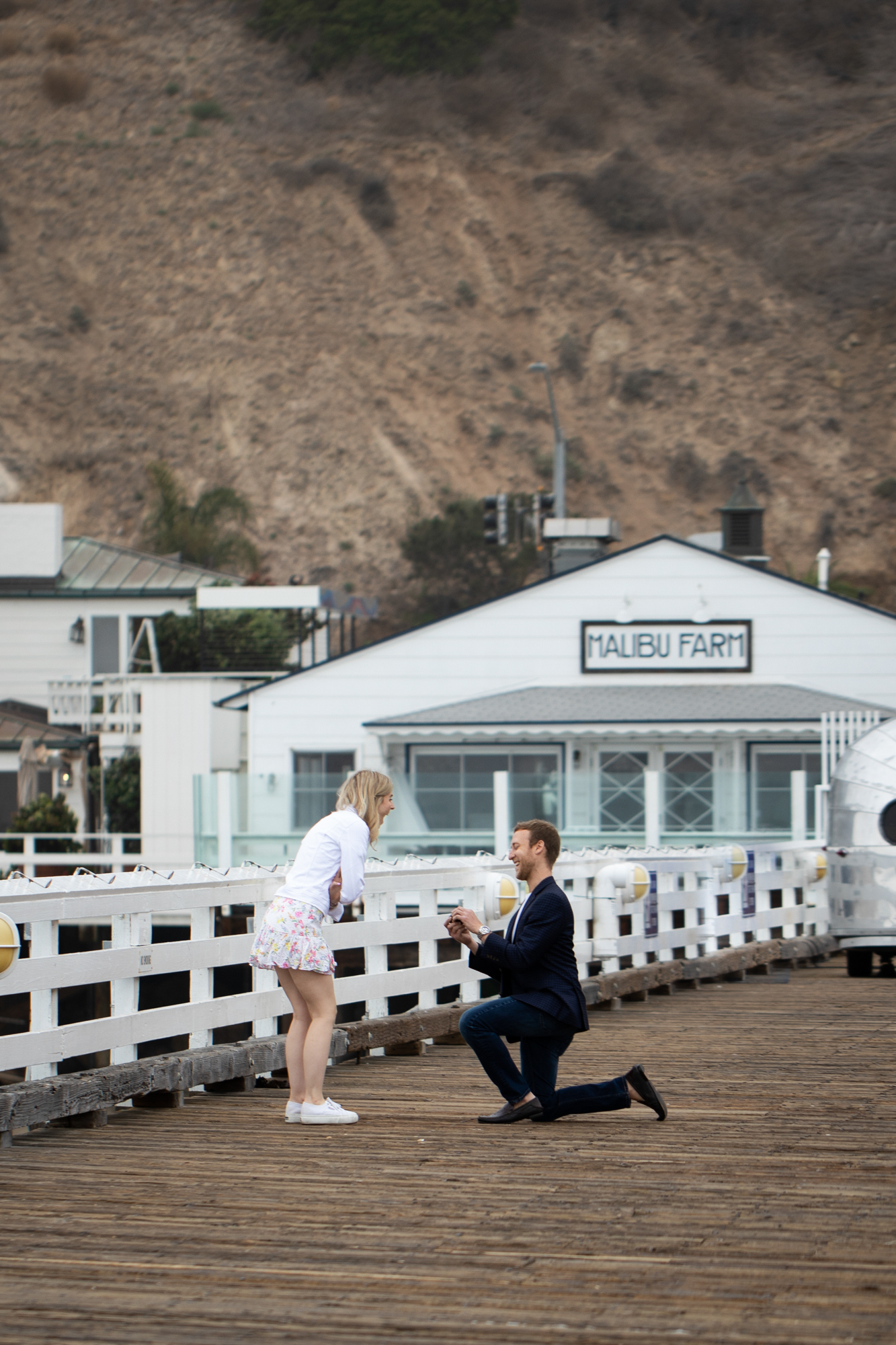 man proposes in Malibu