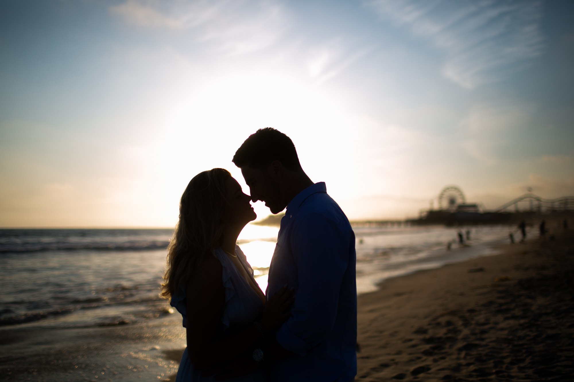 couple silhouette Santa Monica