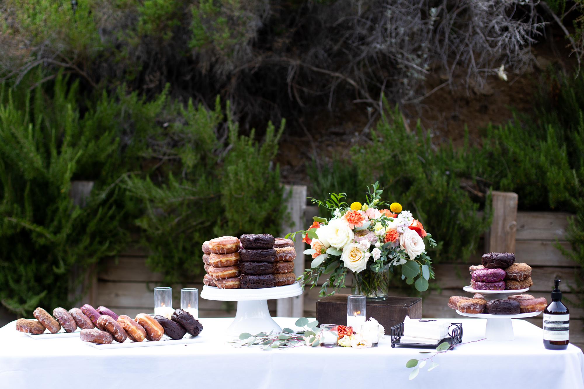 doughnut dessert table wedding