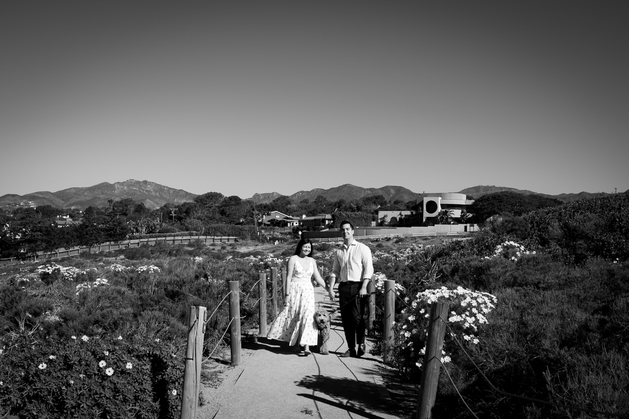 black and white couple at point dume