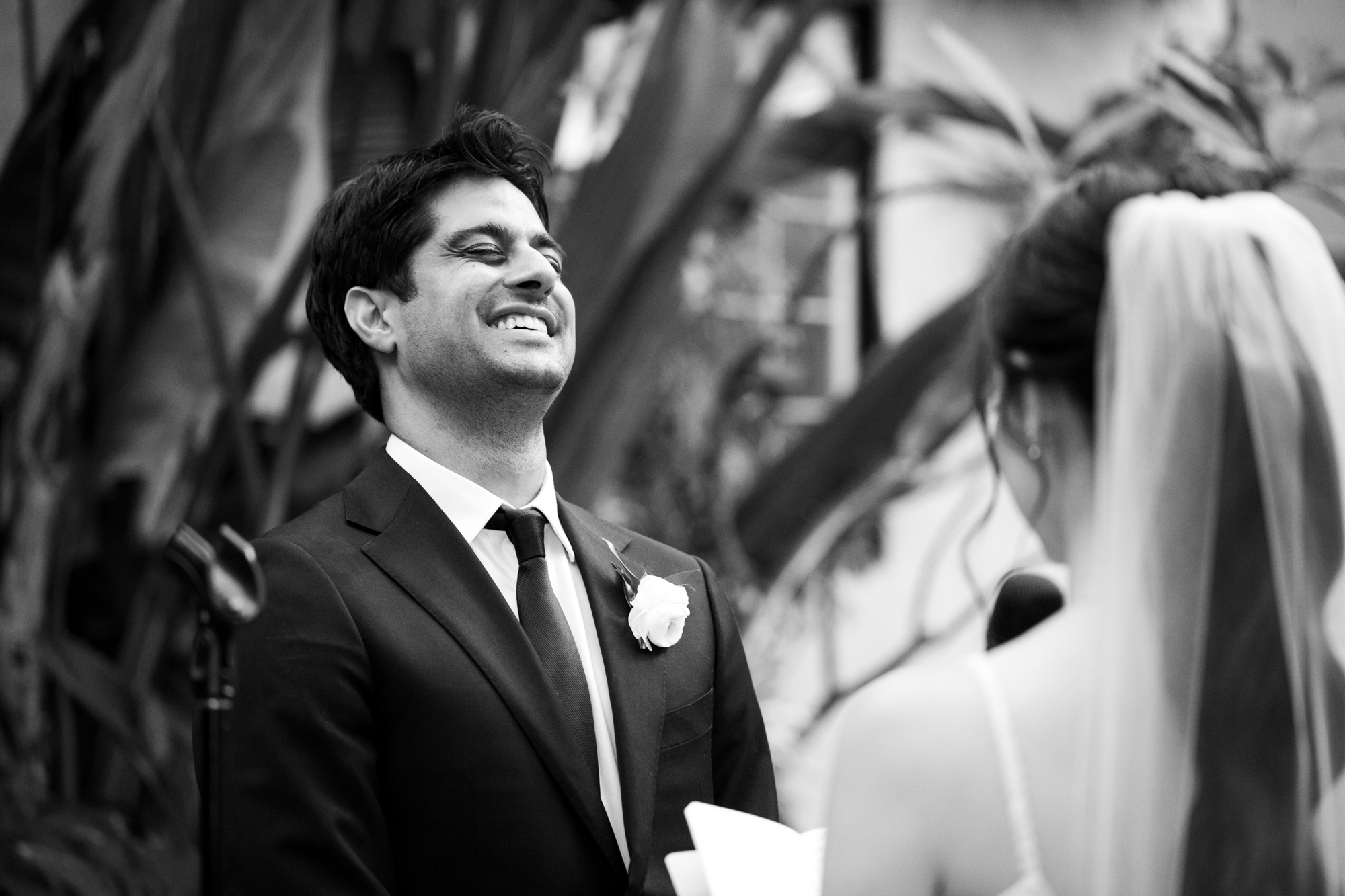 black and white groom laughs los angeles